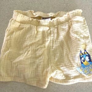 Bluey Cotton Shorts, Light Yellow 5T